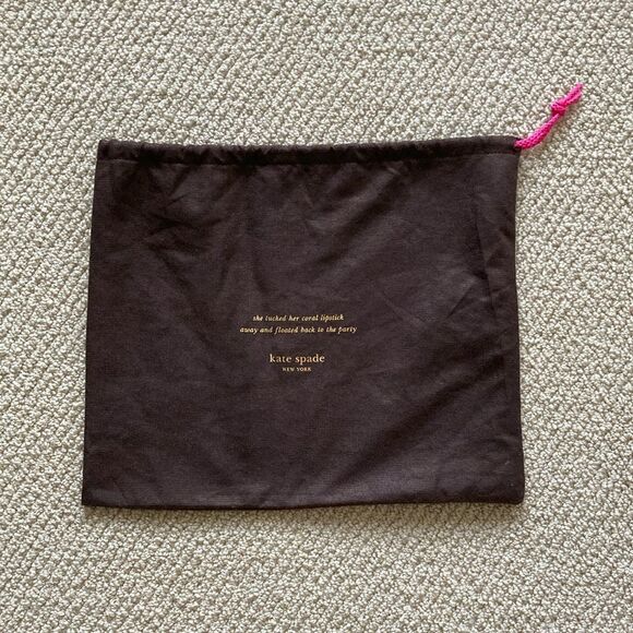 Kate Spade Medium Brown Dust Bag Purse Protection Case Slip 11.5” x 13.75” EUC - Picture 1 of 6